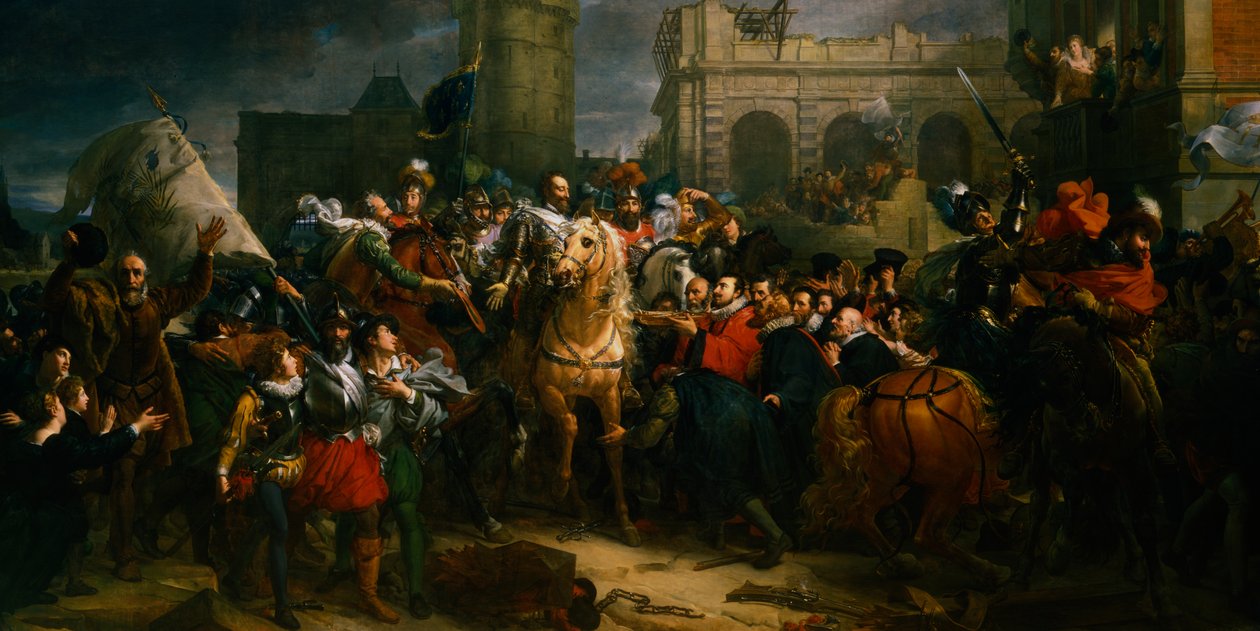 Henrik IV av Frankrike går in i Paris, 22 mars 1594 1800-talet av Unbekannt