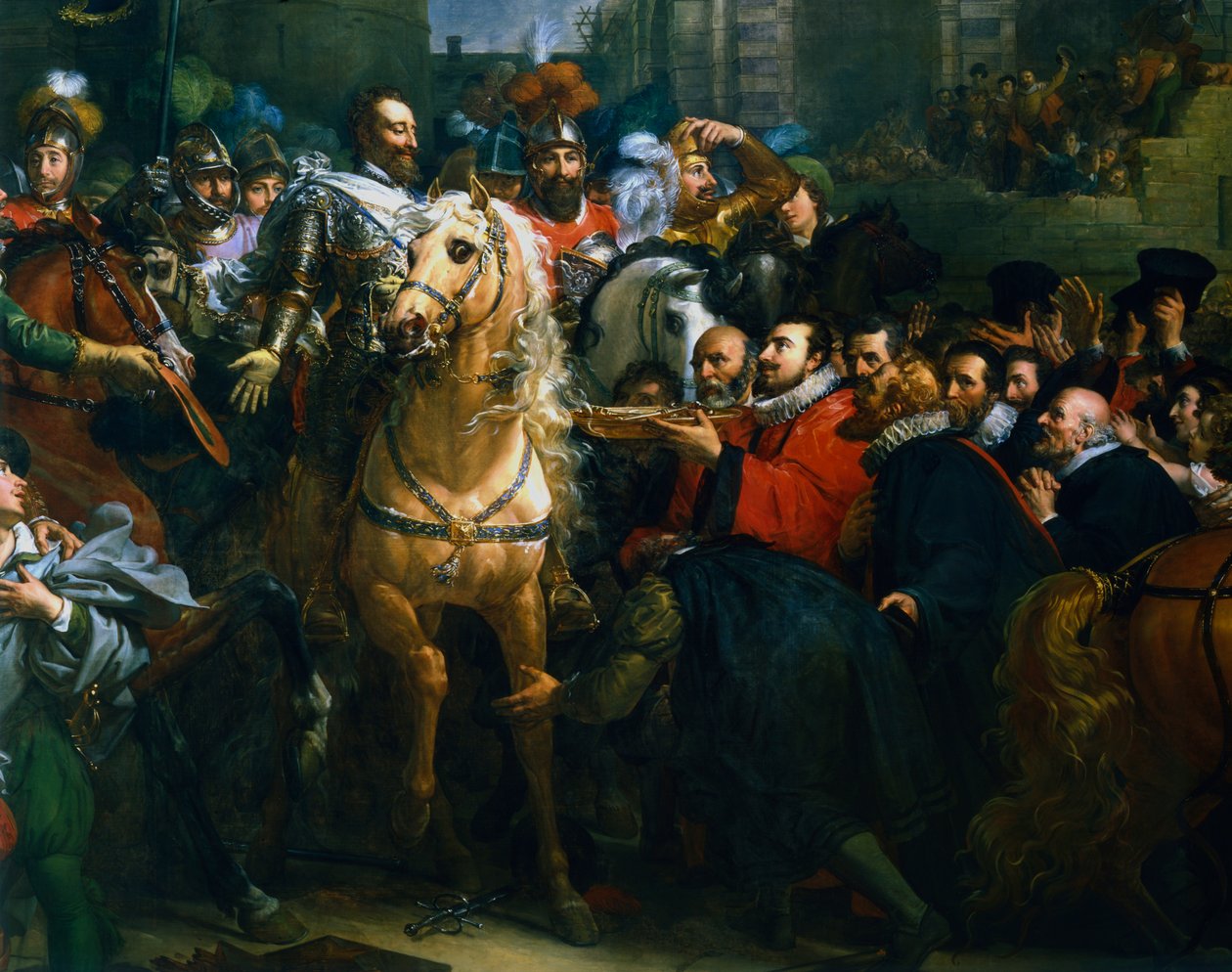 Henrik IV av Frankrike går in i Paris, 22 mars 1594 1800-talet av Unbekannt