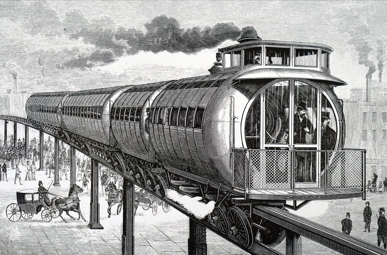 Henry Meiggs förhöjda monorail-system. av Unbekannt