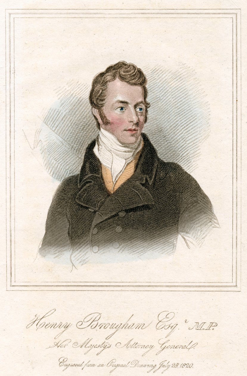 Henry Peter Brougham, 1:e baron Brougham och Vaux, skotsk advokat och politiker, c1820 av Unbekannt