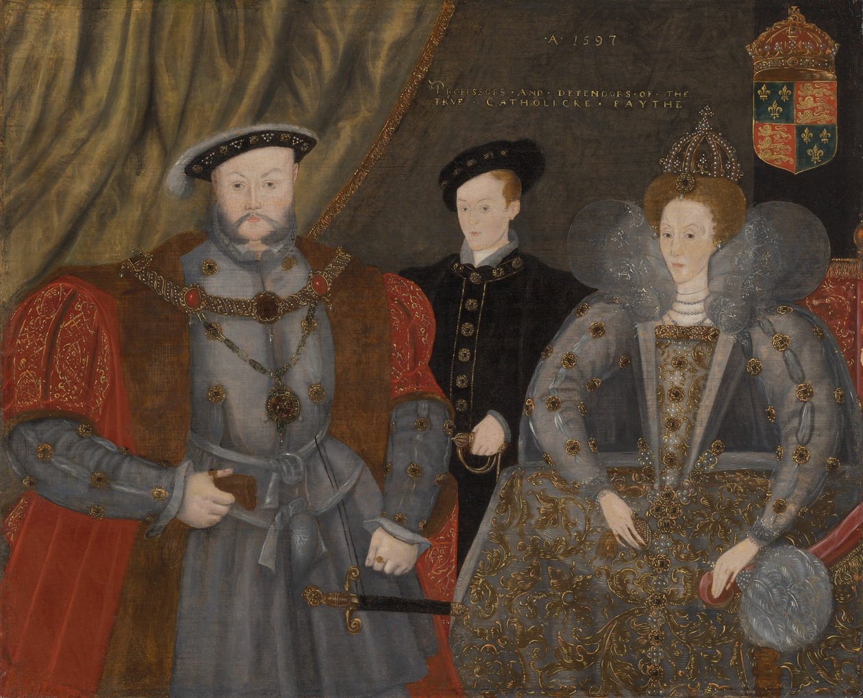 Henrik VIII, Elizabeth I och Edward VI, 1597. av Unbekannt