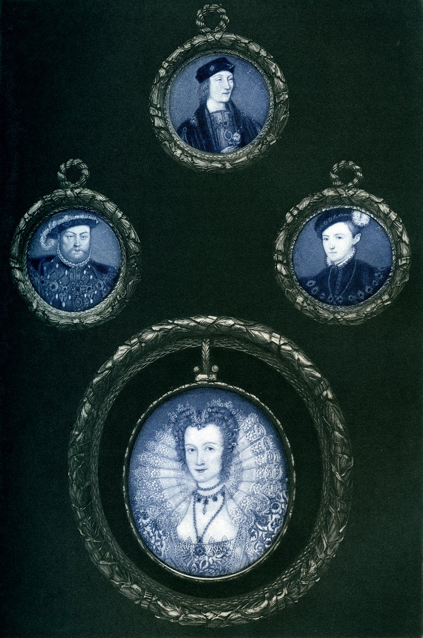 Henrik VII, Henrik VIII, Edward VI, Elizabeth I, 1500-talet, 1896 av Unbekannt