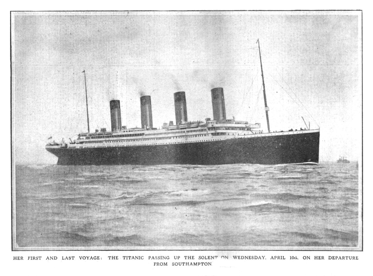 Hennes första och sista resa: Titanic Passing up the Solent onsdagen den 10 april..., 1912. av Unbekannt