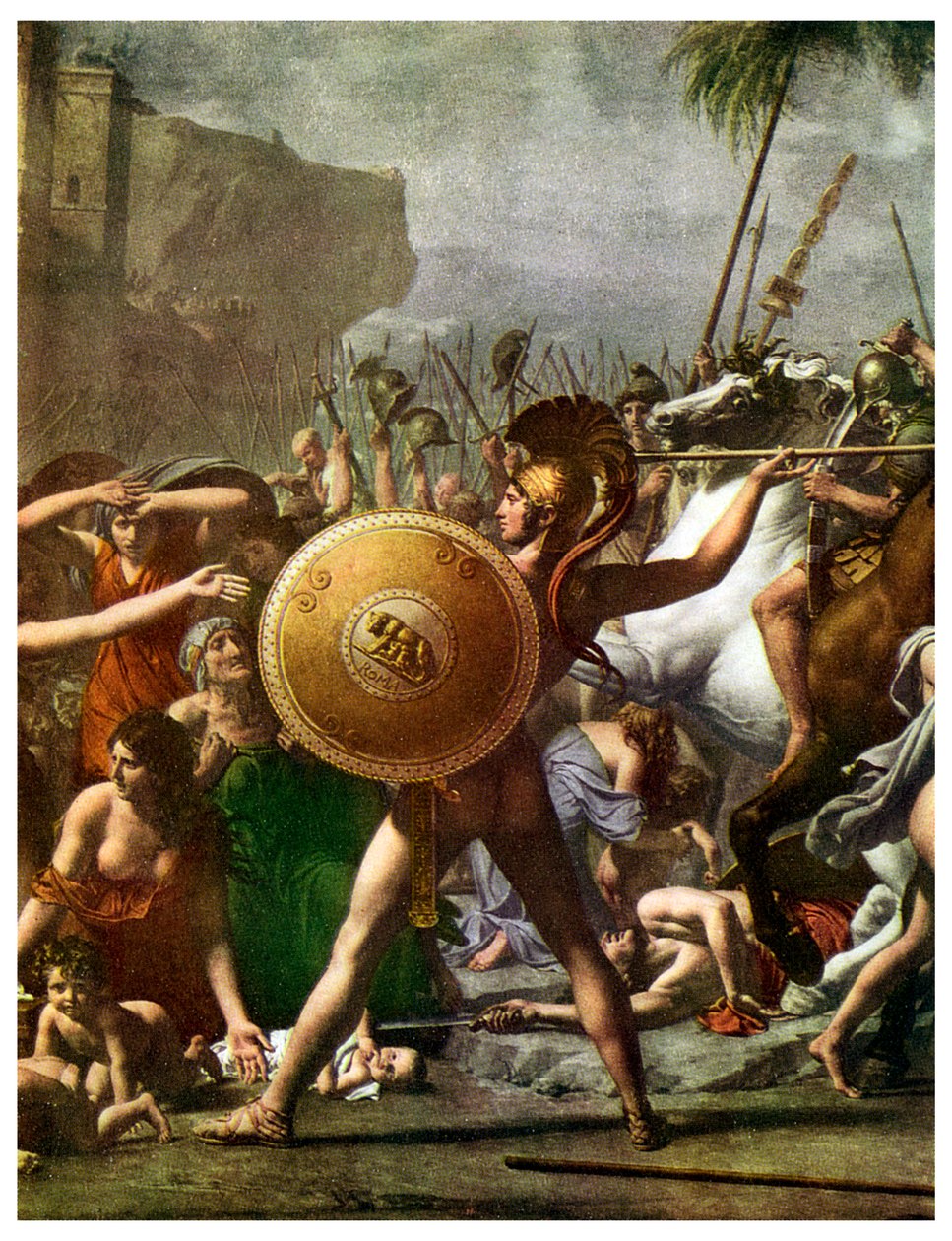 Hjältedyrkan: detalj från The Intervention of the Sabine Women, 1799 1956 av Unbekannt