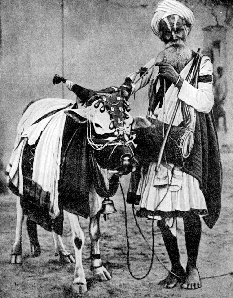Hinduisk ko med helig ko, Indien, 1936 av Unbekannt