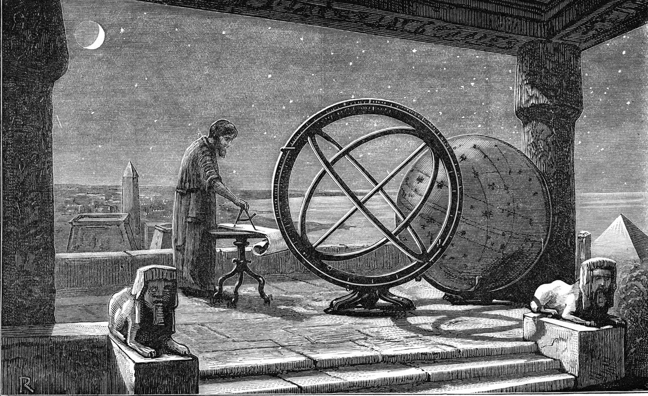 Hipparchus, antik grekisk astronom, 2:a århundradet f.Kr. c1880 av Unbekannt