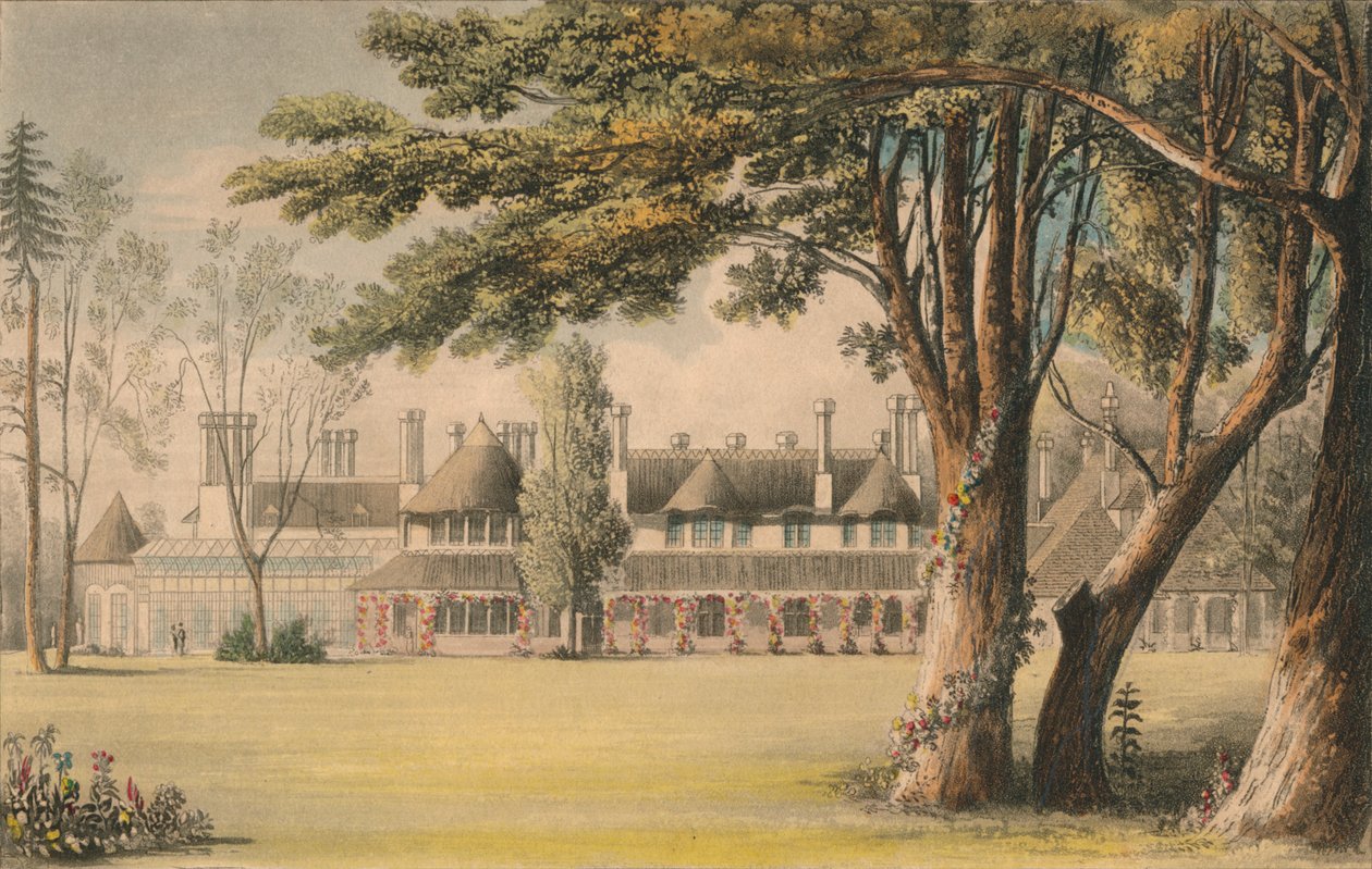 His Majestys Cottage, sett från gräsmattan, 1823. av Unbekannt