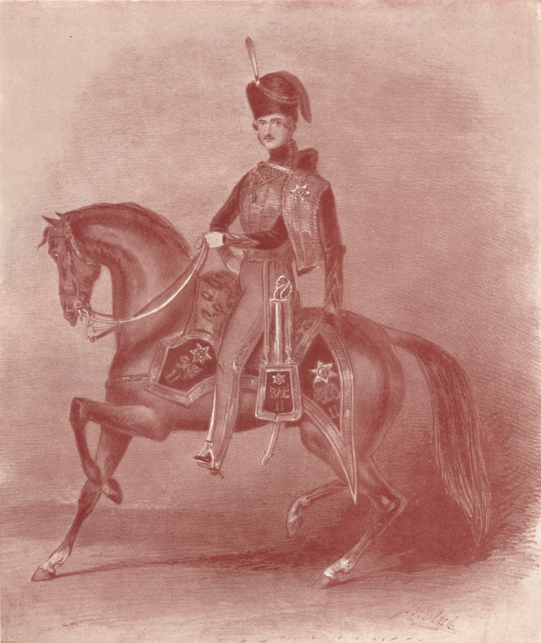 Hans kungliga höghet prins Albert, överste av de 11:e husarerna, 1800-talet, 1909 av Unbekannt
