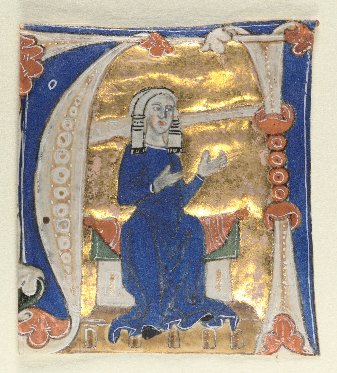 Historikerad initial A utskuren ur en bibel, 1200-talet. av Unbekannt