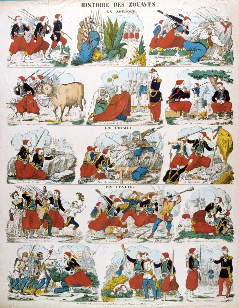 Zouavernas historia i Afrika, på Krim och i Italien, 1800-talet av Unbekannt
