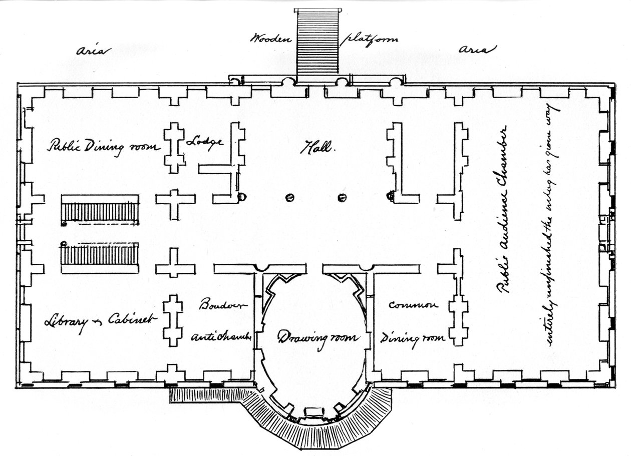 Hobans ursprungliga planer för Vita huset, 1700-talet 1908 av Unbekannt