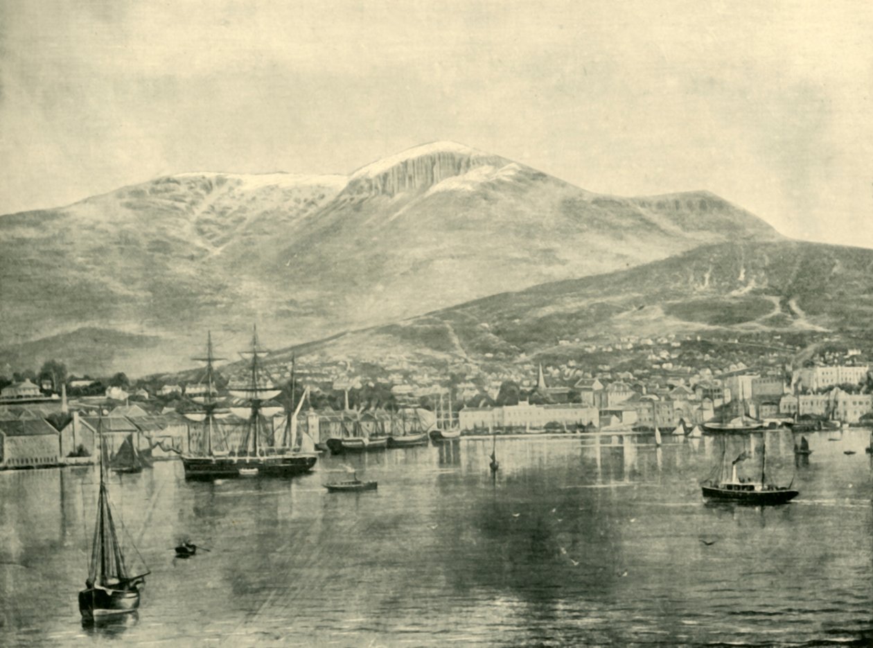Hobart, från bukten, 1901. av Unbekannt