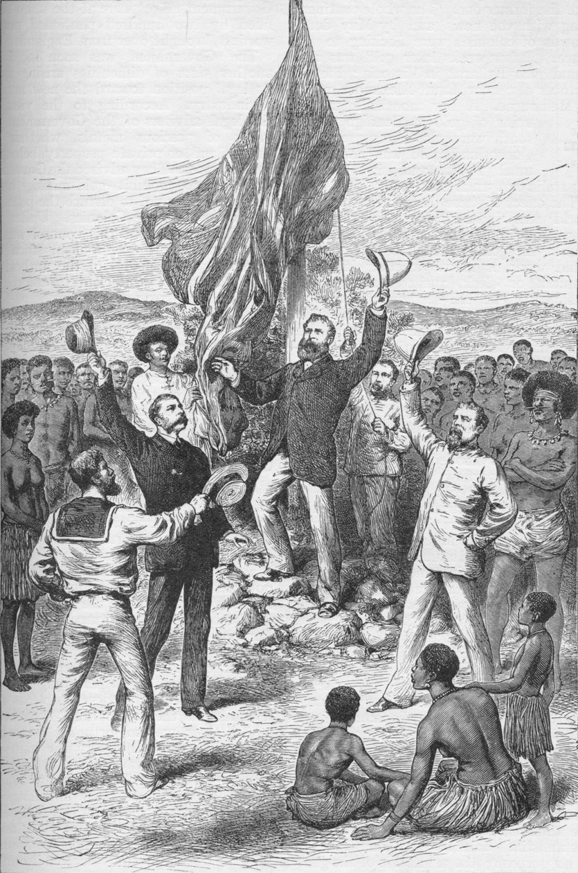 Hissar den brittiska flaggan i Nya Guinea, 1883 1908 av Unbekannt