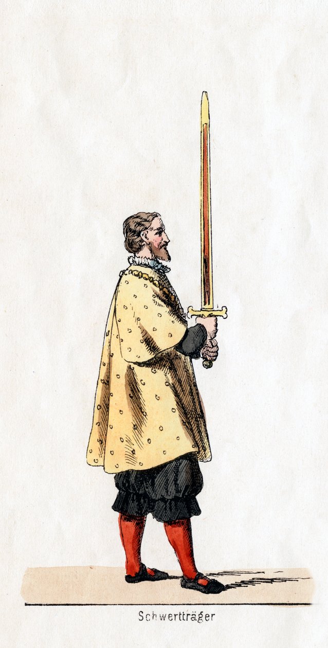 Hållare av ett svärd, kostymdesign för Shakespeares pjäs, Henry VIII, 1800-talet av Unbekannt