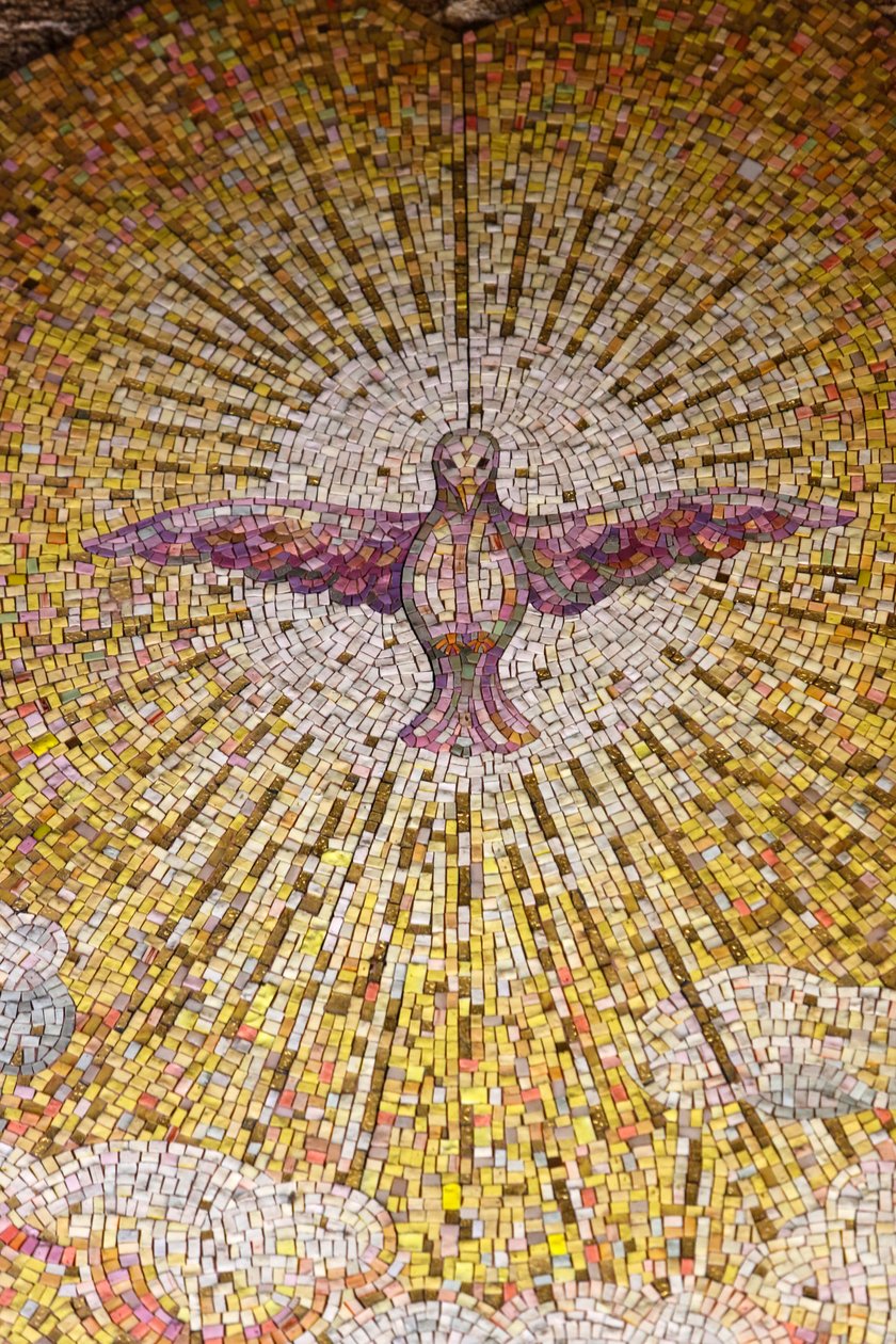 Helig ande symbol mosaik i Sacro Cuore di Gesu kyrka, Gallipoli, Italien av Unbekannt