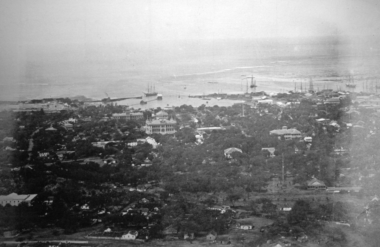 Honolulu hamn, Hawaii, 1885 av Unbekannt