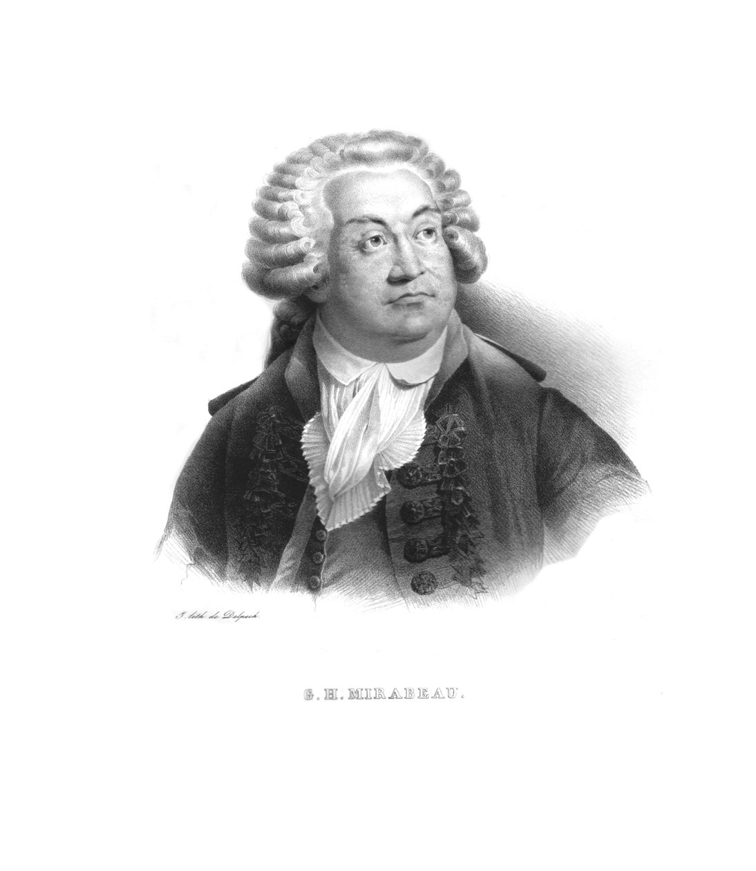 Honore-Gabriel de Riqueti, greve av Mirabeau, c1820-talet. av Unbekannt