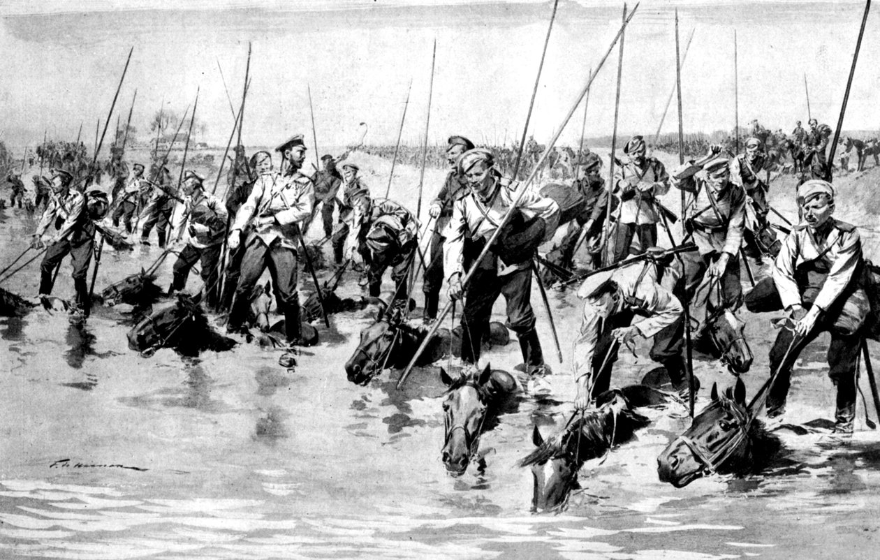 Kosackernas ryttare, första världskriget, 1914 av Unbekannt