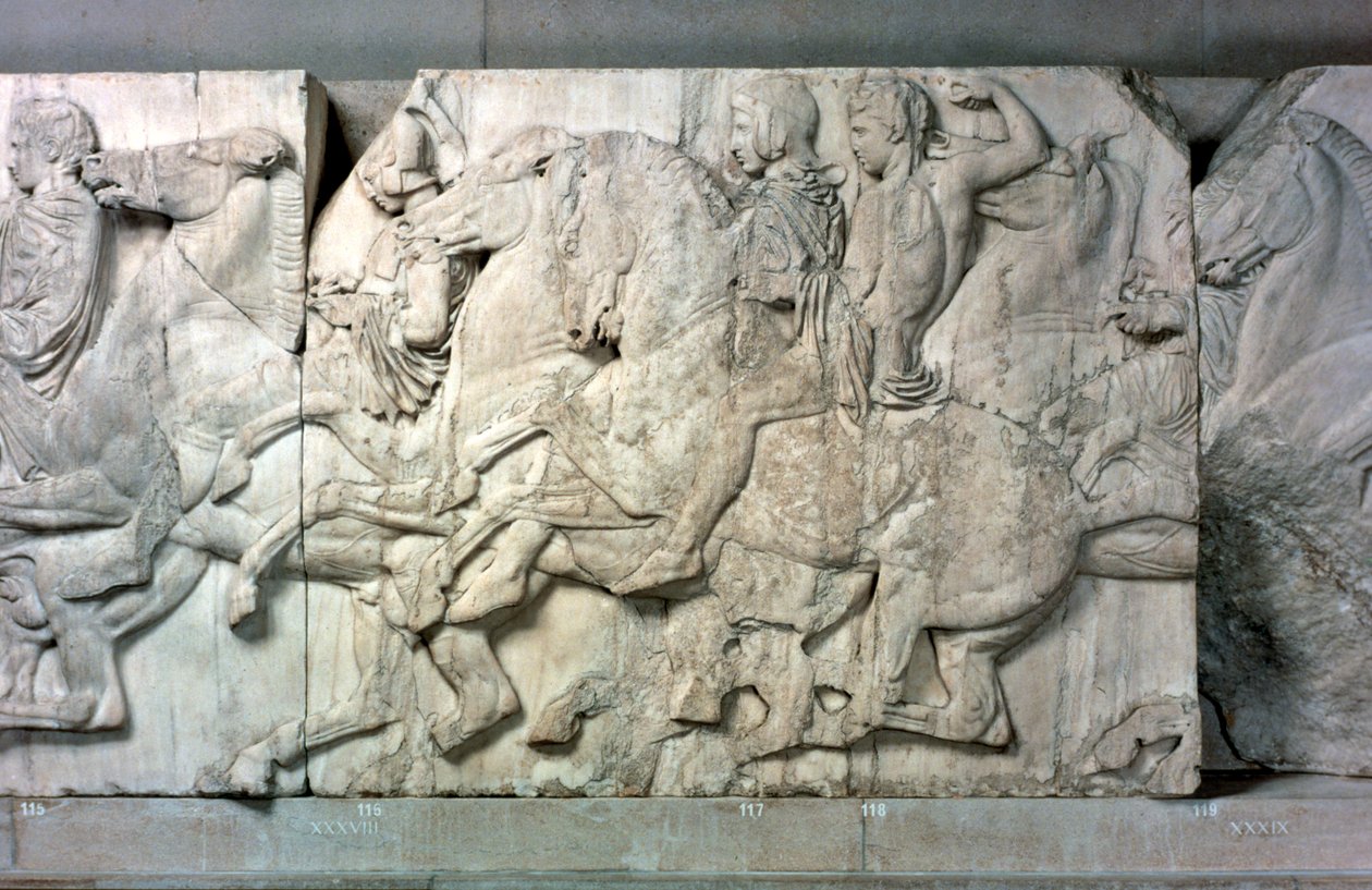 Ryttare från Parthenonfrisen, 447-432 f.Kr av Unbekannt