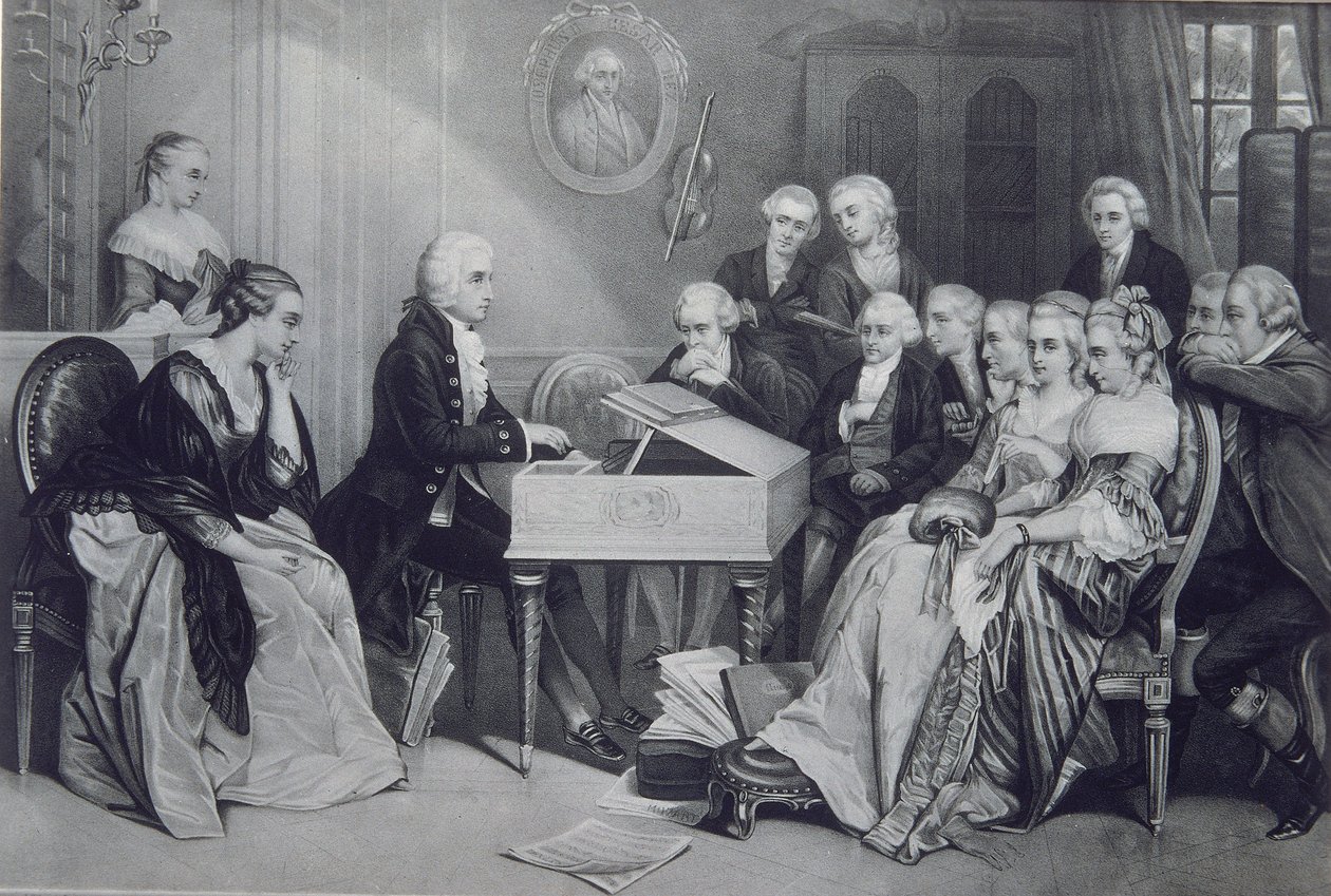 Huskonsert hos familjen Mozart i Wien, 1800-talet av Unbekannt
