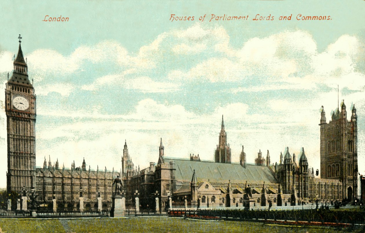 Houses of Parliament Lords and Commons, sent 1800-tidigt 1900-tal. av Unbekannt