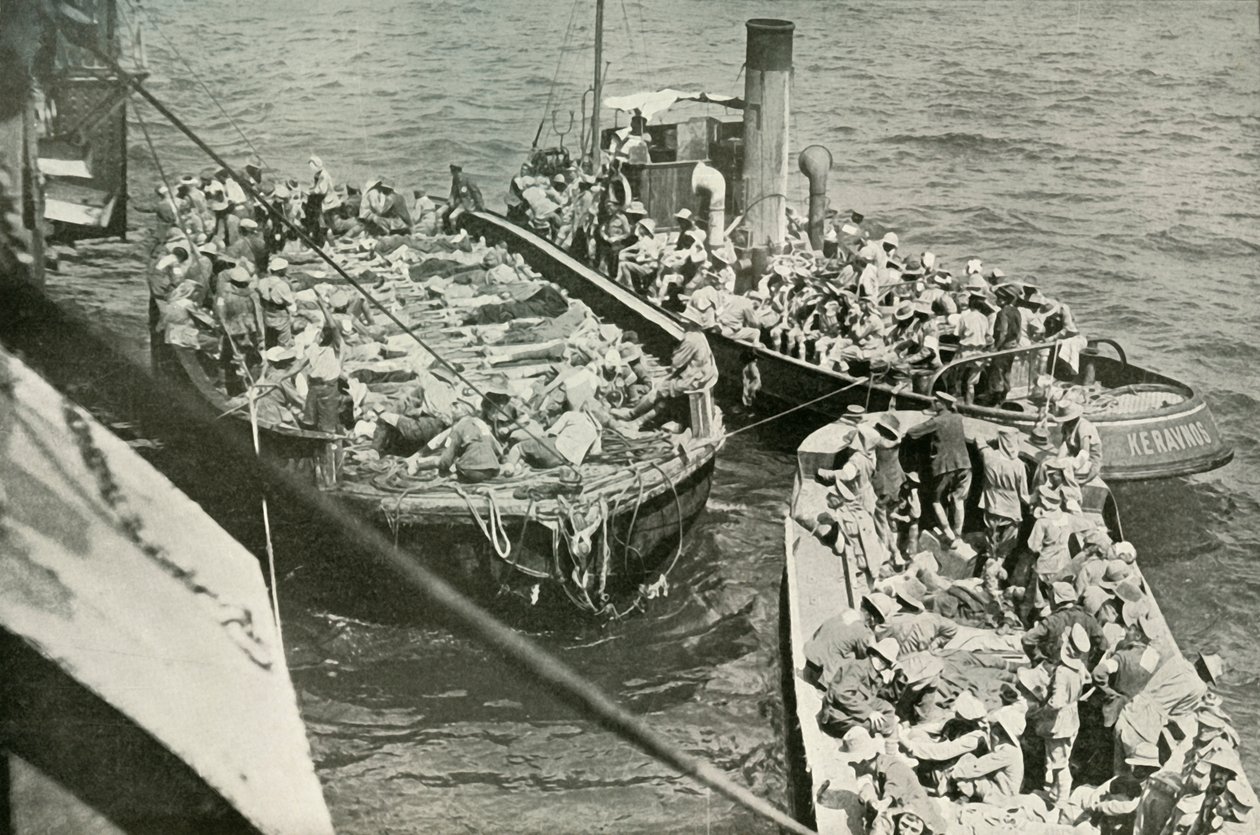 Hur de sårade fördes till sjukhusfartygen, 1919. av Unbekannt