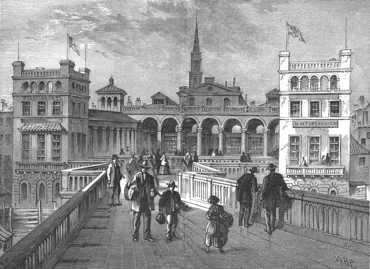 Hungerford Market från bron, 1850 1897 av Unbekannt