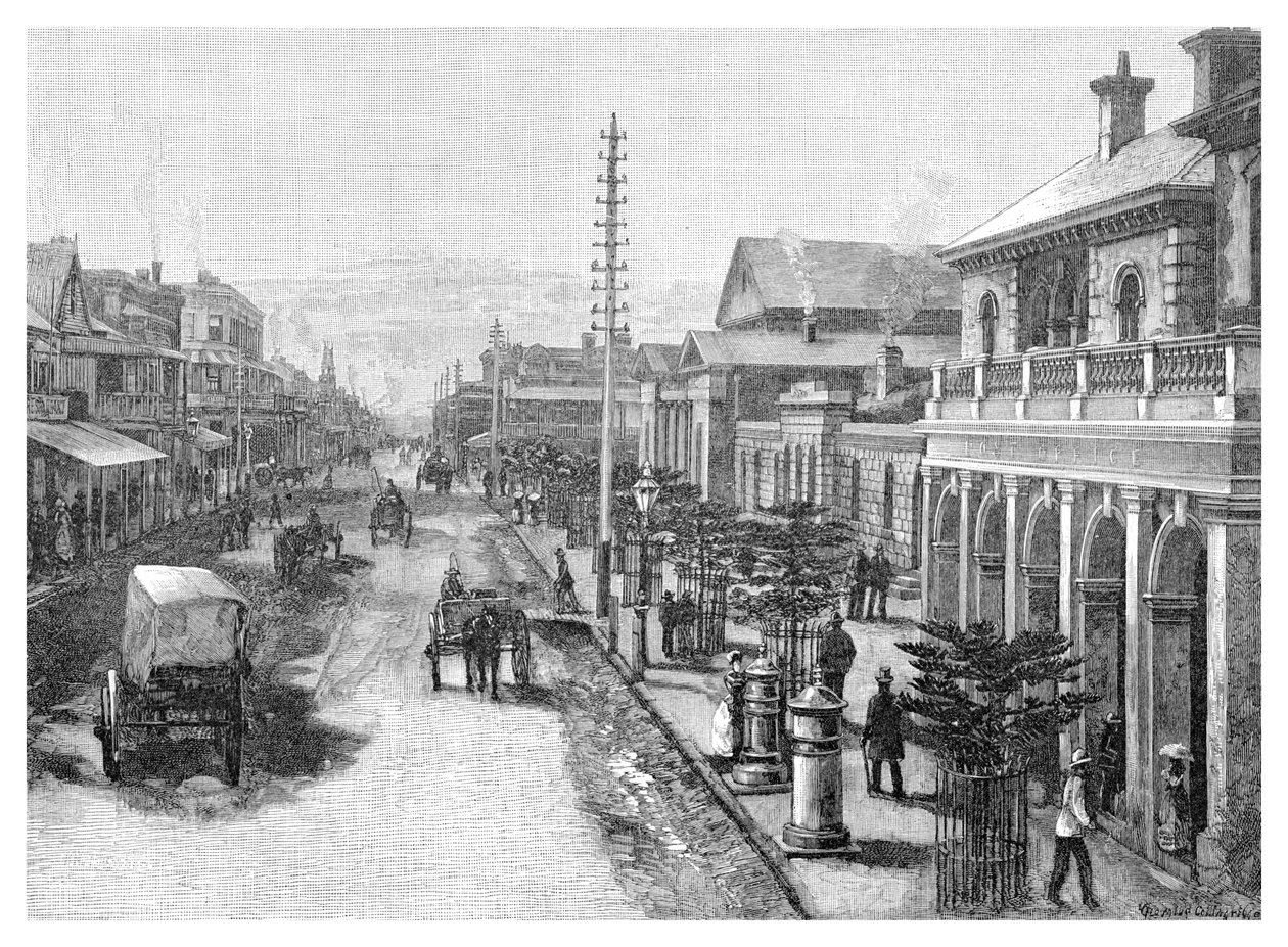 Hunter Street, Newcastle, New South Wales, Australien, 1886 av Unbekannt