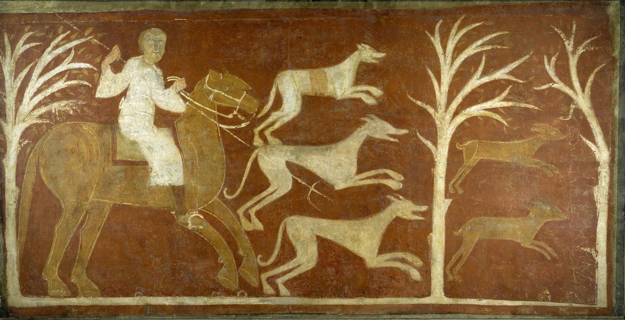 Jaktscen, första hälften av 1100-talet möjligen 1129-34. av Unbekannt