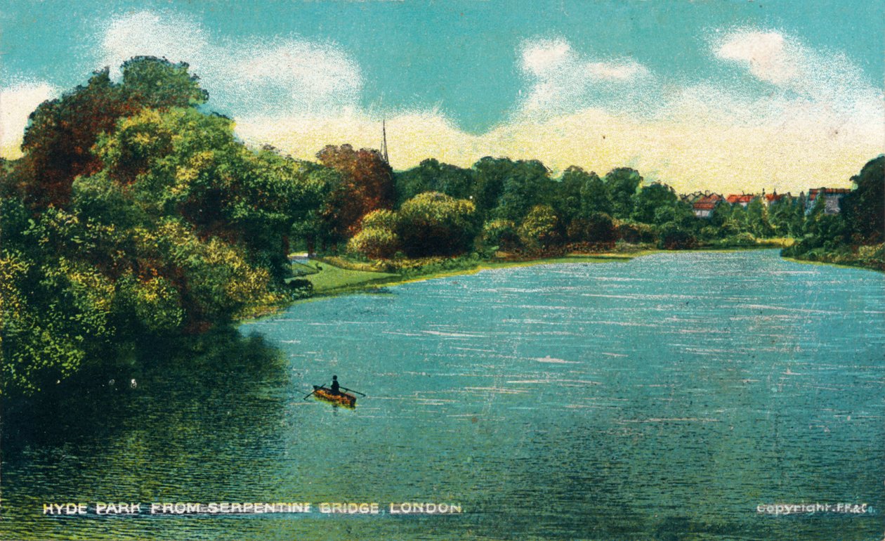 Hyde Park från Serpentine Bridge, London, c1910. av Unbekannt