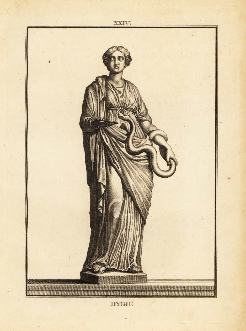 Hygieia, grekisk och romersk gudinna för hälsa och renlighet, dotter till medicinens gud Asclepius av Unbekannt