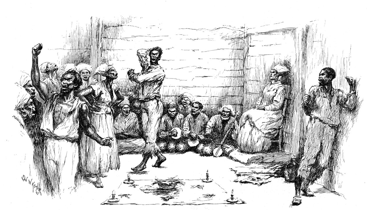 Hypnotisk trance inducerad under Voodoo-dansriter, Louisiana, USA, 1886 av Unbekannt