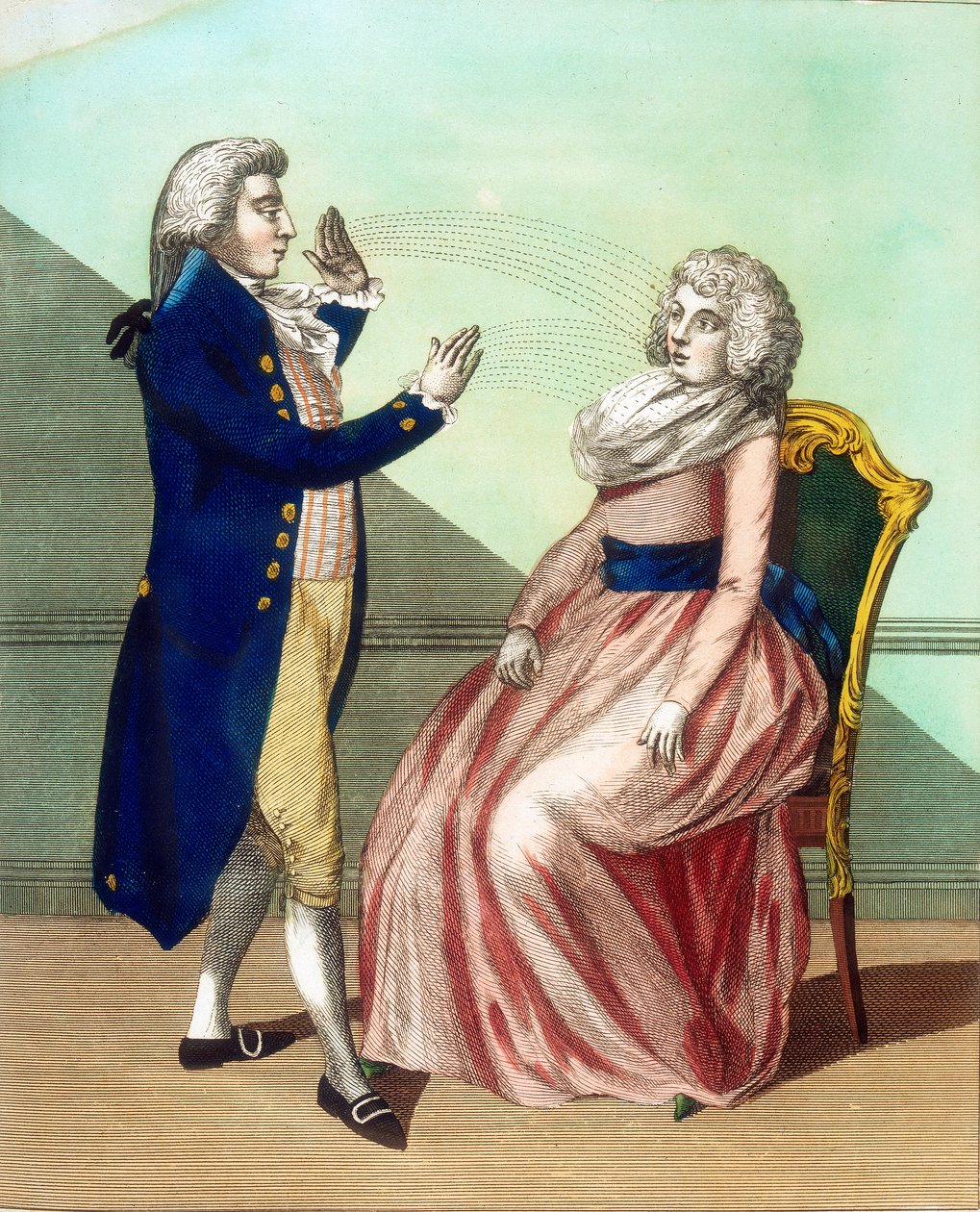 Hypnotisör som fascinerar en patient, c1795 av Unbekannt