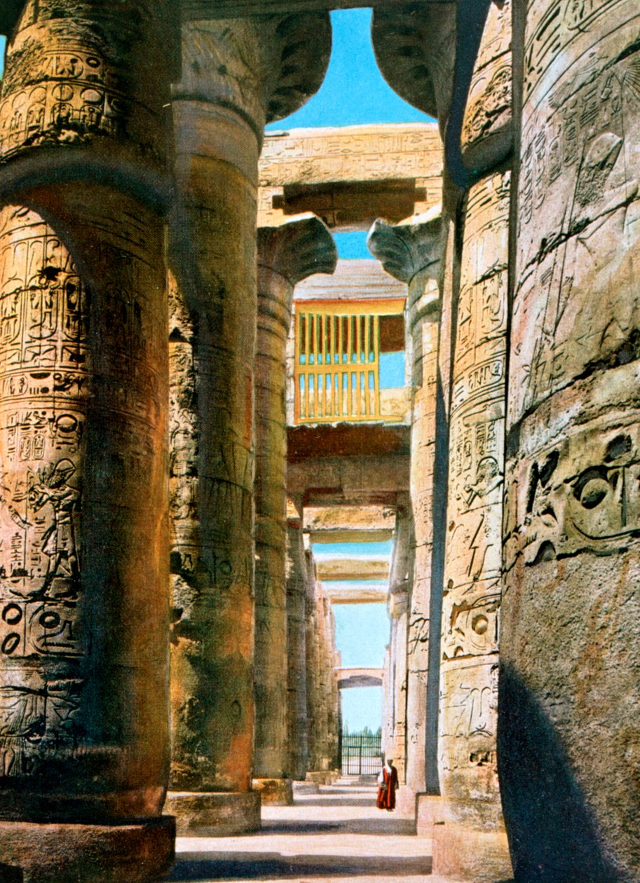 Hypostyle Hall, Karnak Temple komplex, Luxor, Egypten, 1900-talet av Unbekannt
