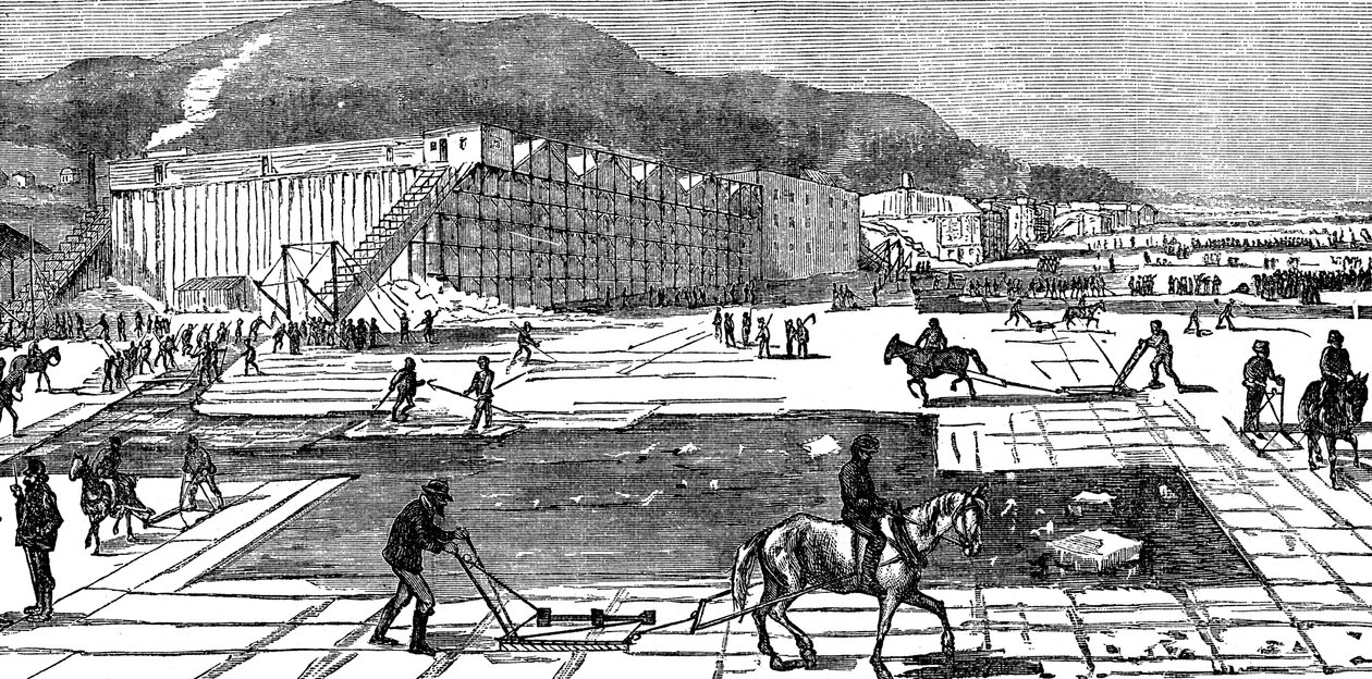 Issamling på Hudsonfloden nära New York, USA, 1875 av Unbekannt
