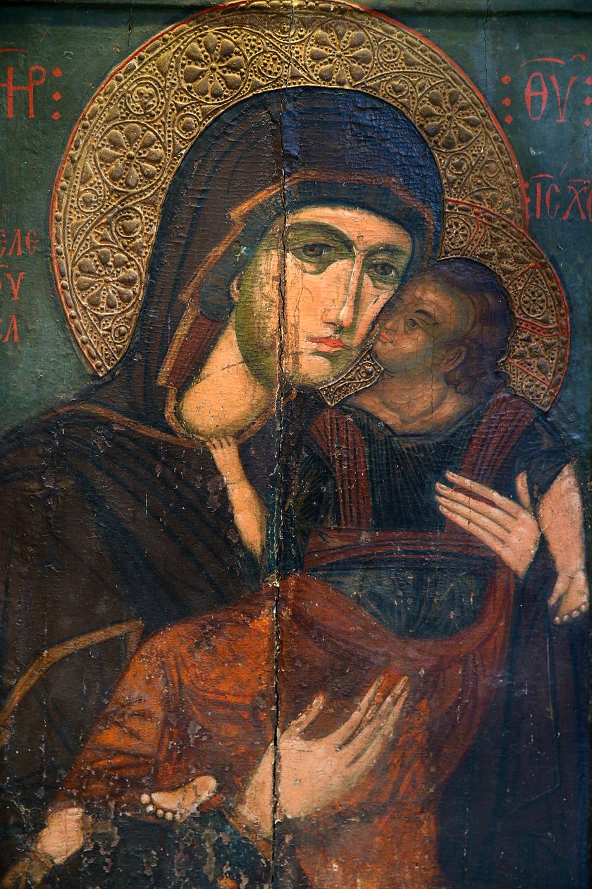 Ikon i Pedoulas bysantinska museum: Jungfrun Eleousa av Unbekannt
