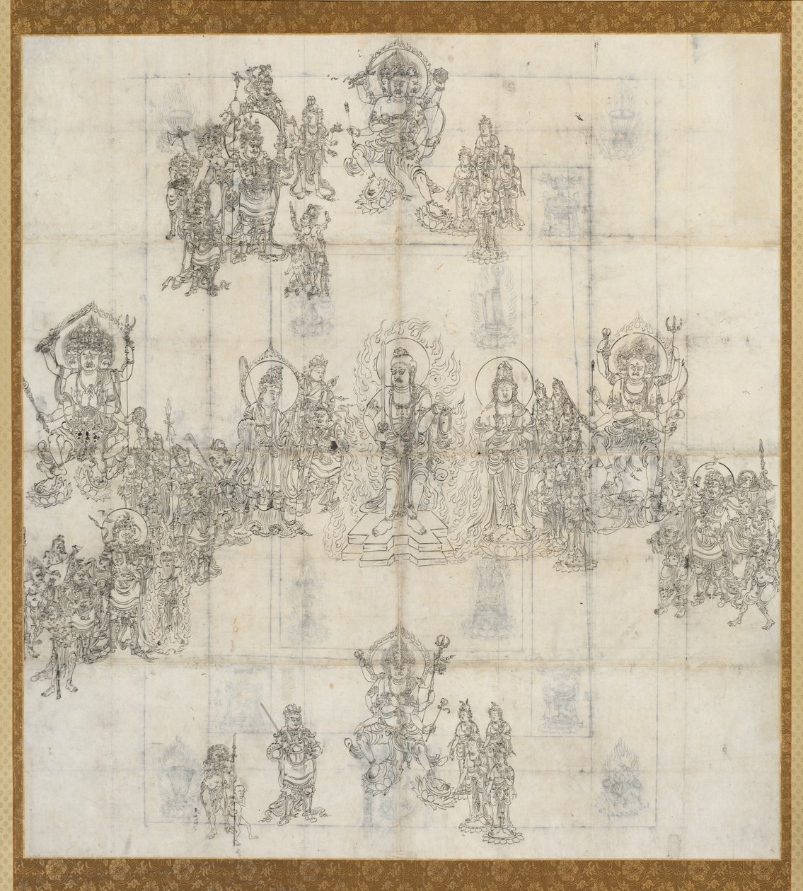 Ikonografisk skiss Zuzo for the Benevolent Kings Sutra Mandala, 1100-tal. av Unbekannt