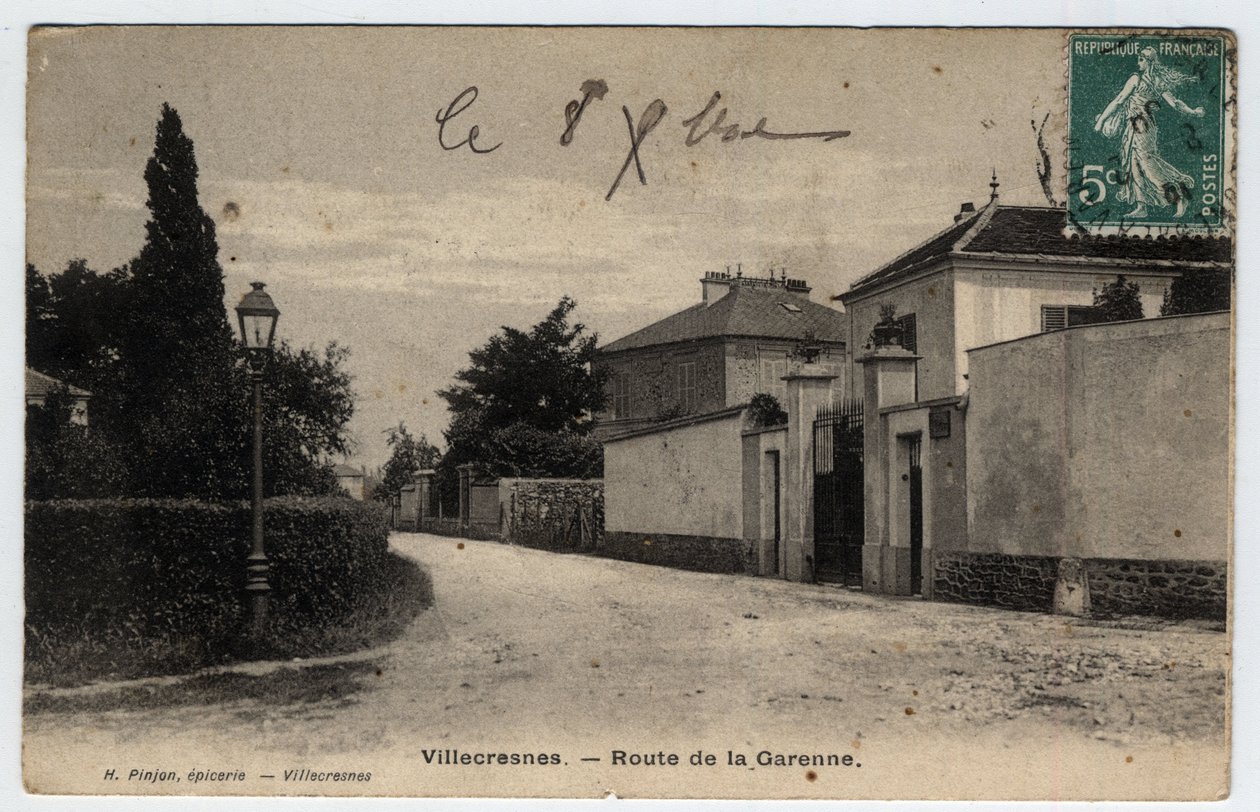 Ile de France, Val de Marne (94), Villecresnes: Garenne road - Vykort daterat 1909 av Unbekannt