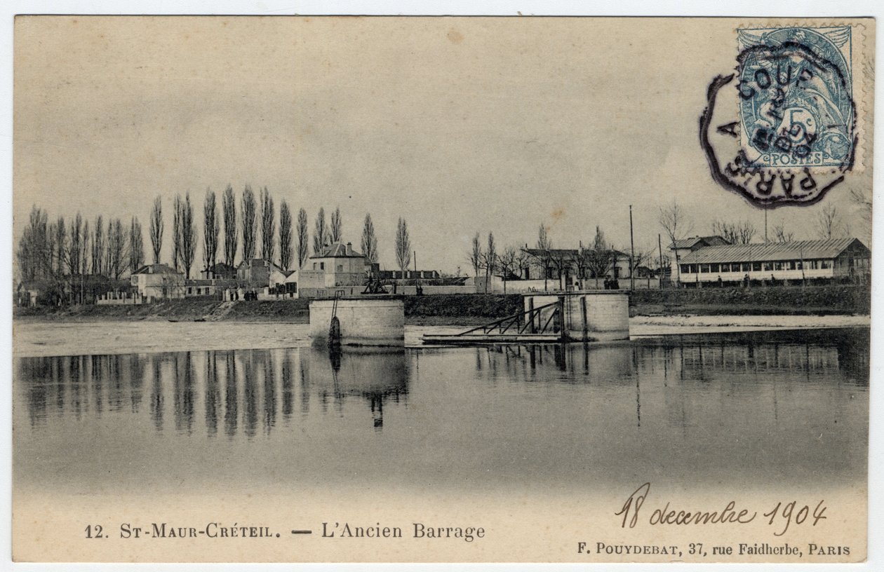Ile de France, Val de Marne, Creteil: utsikt över den gamla dammen vid Marne - Vykort daterat 1904 av Unbekannt