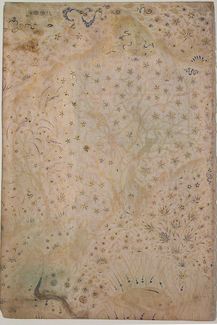Illuminated Leaf, Iran, 1500-talet. av Unbekannt