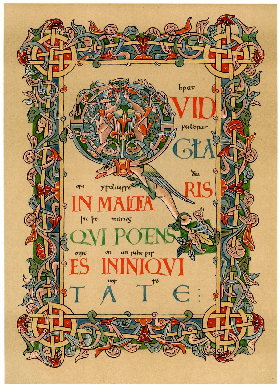 Upplyst initial Q, c1073 av Unbekannt