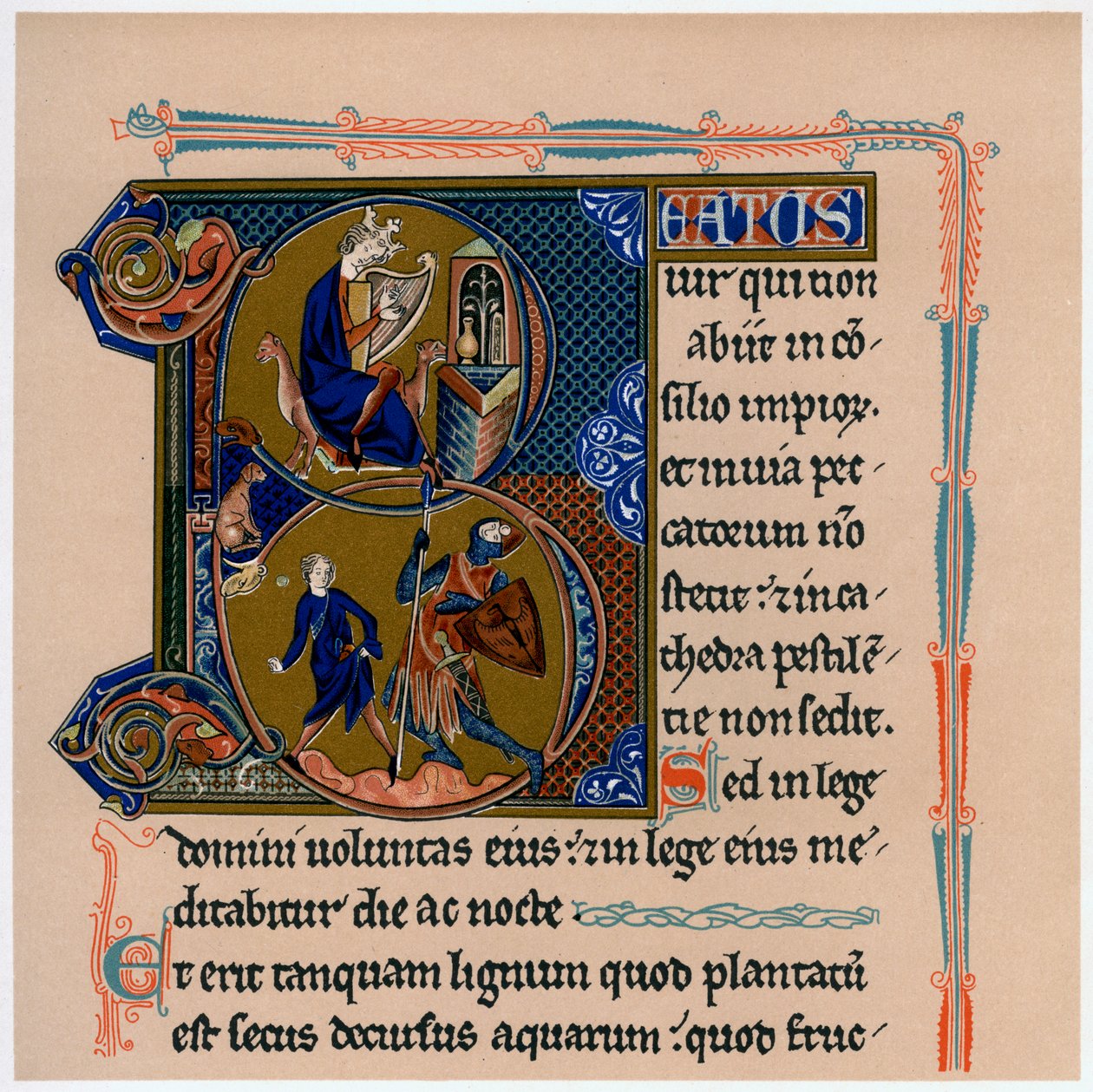 Upplyst initial bokstav B, 1200-talet, 1901 av Unbekannt