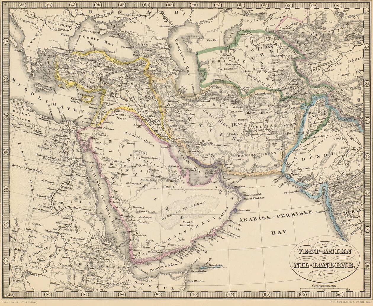Illustration hämtad från boken Atlas of All Parts of the Earth av okänd författare och utgiven av Chr. Steen & Søn (Köpenhamn, 1857) av Unbekannt