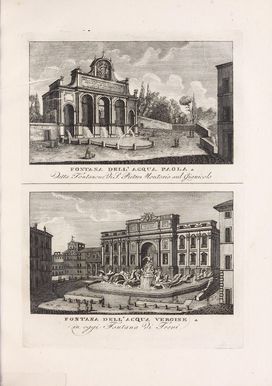 Illustration hentet fra boken Samling av antika och moderna vyer över staden Rom och dess närhet av ukjent författare och utgitt av på Piale neg. av Unbekannt