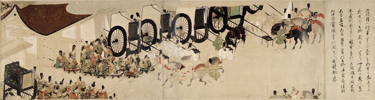 Illustrerad berättelse om Heiji-inbördeskriget Det kejserliga besöket i Rokuhara 6-rullen, 1200-talet av Unbekannt
