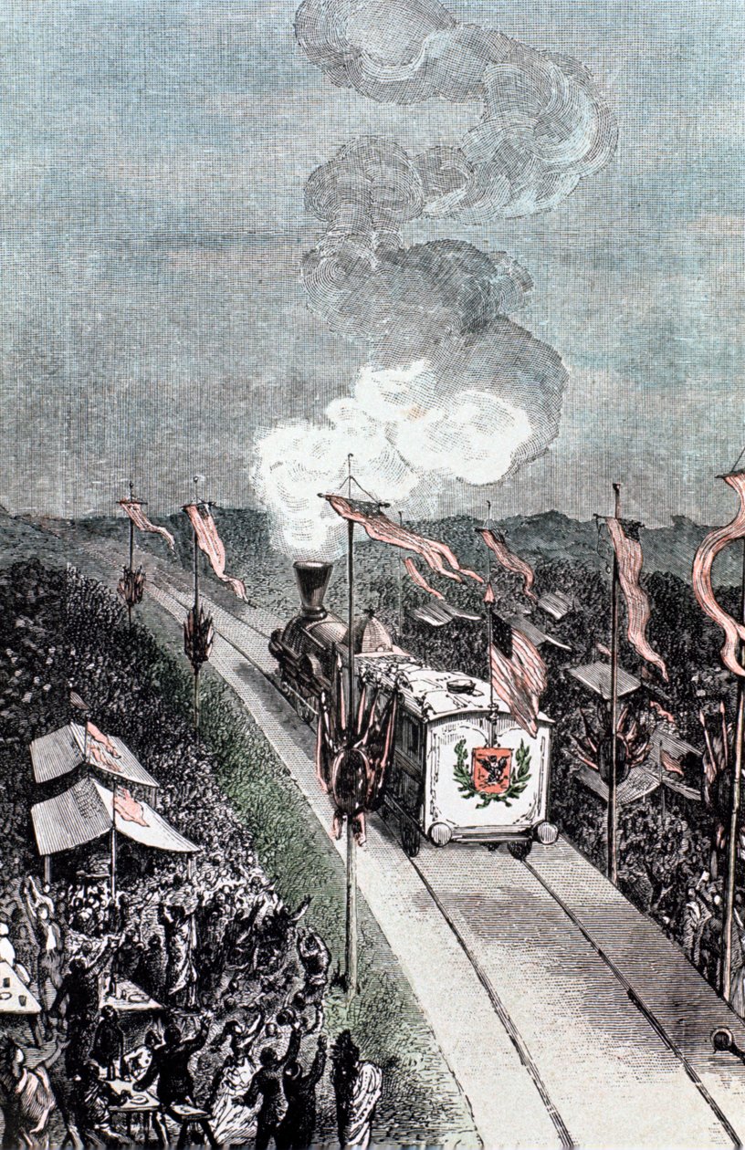 Illustration från Från jorden till månen av Jules Verne, 1865 av Unbekannt