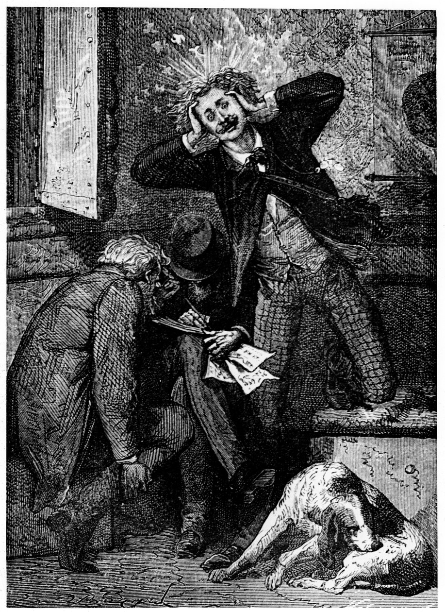 Illustration från Från jorden till månen av Jules Verne, 1865 av Unbekannt