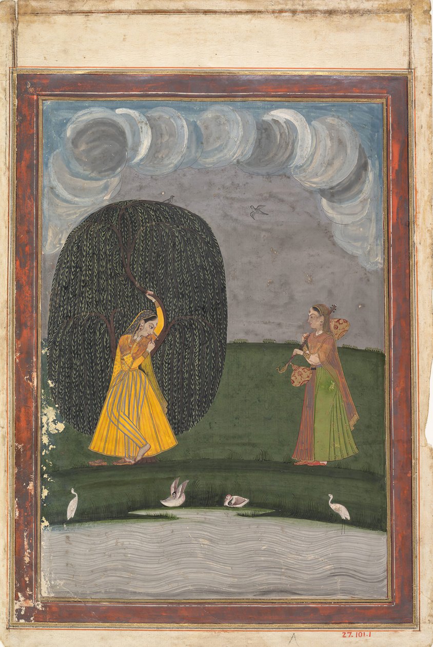 Illustration från en Ragamala Series Garland of Musical Modes, sent 1700-tal. av Unbekannt