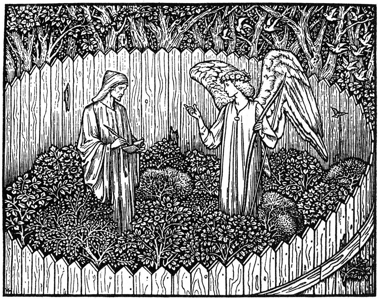 Illustration från Kelmscott Press-utgåvan av The Works of Geoffrey Chaucer, 1896 1964 av Unbekannt