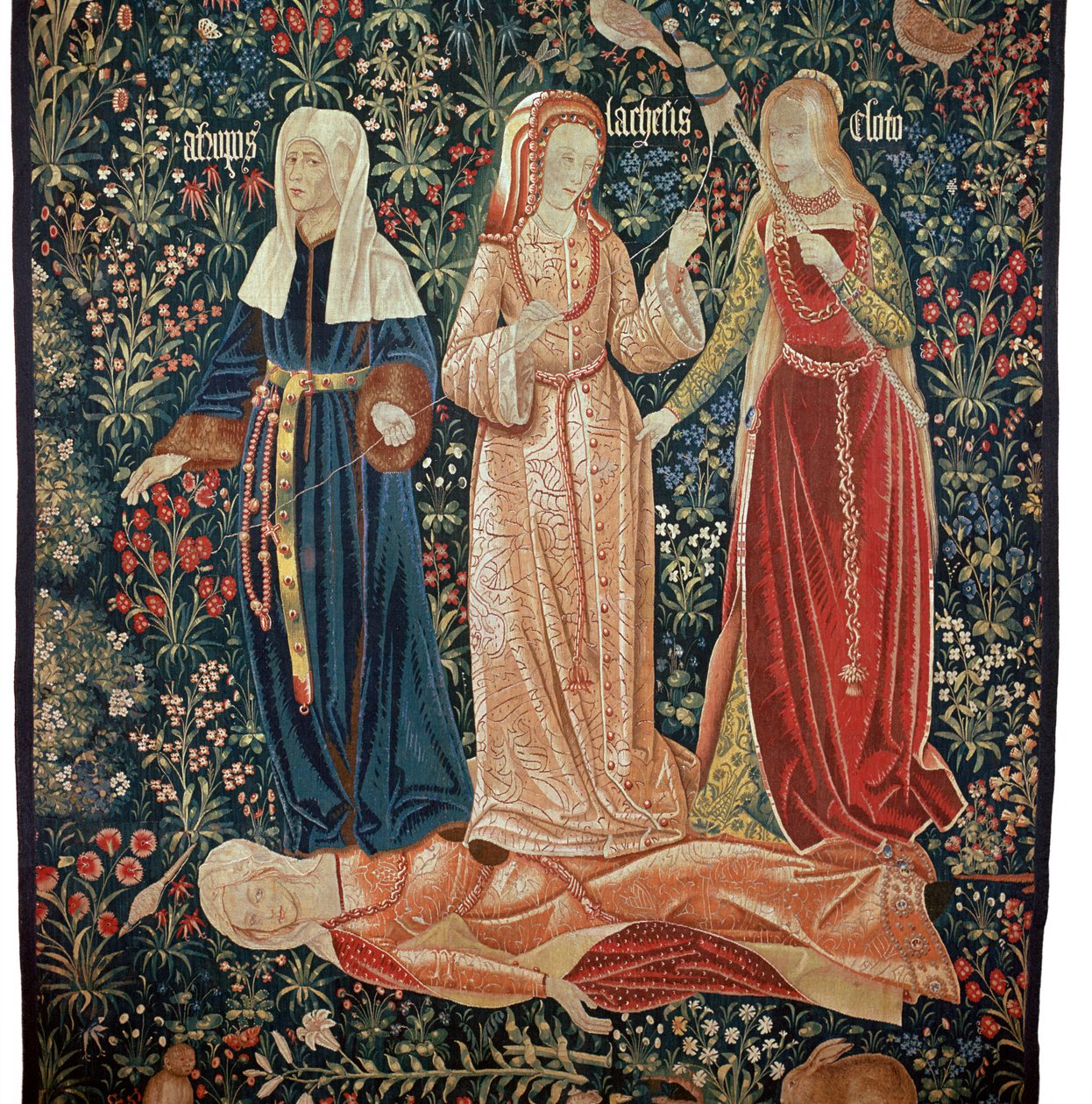 Illustration av "dödens triumf över kyskhet" från Petrarch, 1500-talet. av Unbekannt